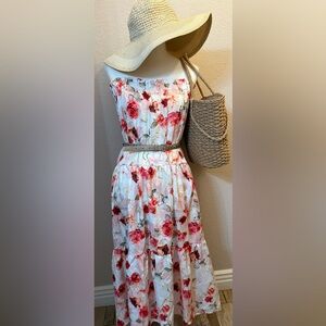 Floral Maxi Skirt / Converted sleeveless Dress